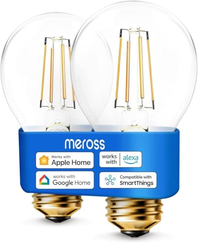 WLAN Edison Vintage Glühbirne 2St. funktioniert mit Apple HomeKit, Meross Smart Retro Glühbirne Filament E27 warmweißes Licht kompatibel mit Siri, Alexa, Google Home und SmartThings
