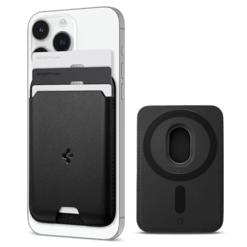 Spigen Valentinus MagFit MagSafe Kartenhalter 3-Karten Kompatibel mit iPhone 17/16/15, andere MagSafe-Modelle und Google Pixel 10-Serie mit Pixelsnap - Schwarz