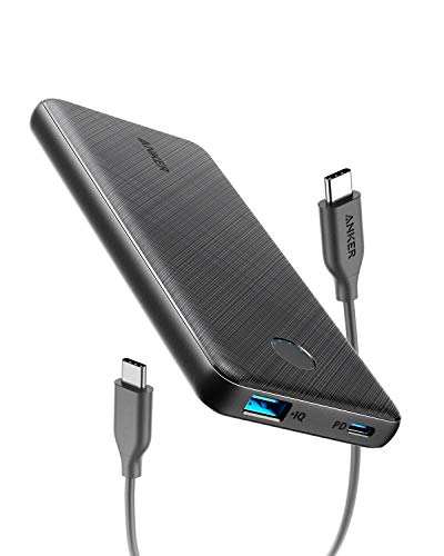 Anker Powerbank, PowerCore Slim 10000 PD kompakte 10000mAh mit USB-C Power Delivery (18W) für iPhone 8 / 8+ / X / XS / XR / XS Max, Samsung Galaxy S10, Pixel 3 / 3XL, iPad Pro 2018