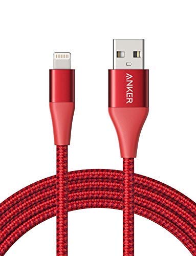 Anker Powerline+ II Lightning Kabel 1,8m iPhone Kabel Nylon, MFi Zertifiziert kompatibel mit dem iPhone XS/XS Max/XR/X / 8/8 Plus / 7/7 Plus/iPad und mehr (Rot)