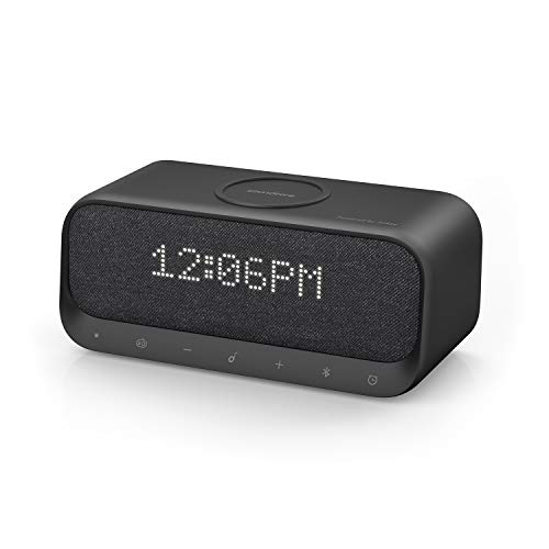Soundcore Wakey Bluetooth Lautsprecher, Powered by Anker mit 10W Schnellladetechnologie für Samsung Galaxy, Wecker-Funktion, Stereo Sound, FM Radio, QI Kabelloses Laden für 7,5W iPhone Ladungen