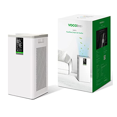 VOCOlinc Smart Air Purifier | Sprachsteuerung mit Apple HomeKit, Alexa, Google | 5,1-Zoll-Display |