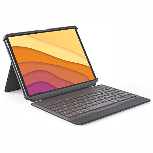 Inateck Tastatur Hülle für 10,2 Zoll iPad 2021 (9th Gen)/2020 (8th Gen)/2019(7th Gen), iPad Air 3 und iPad Pro 10.5 Zoll, mit stabilem Kickstand, abnehmbar, KB04001 KB04001-GR-DE