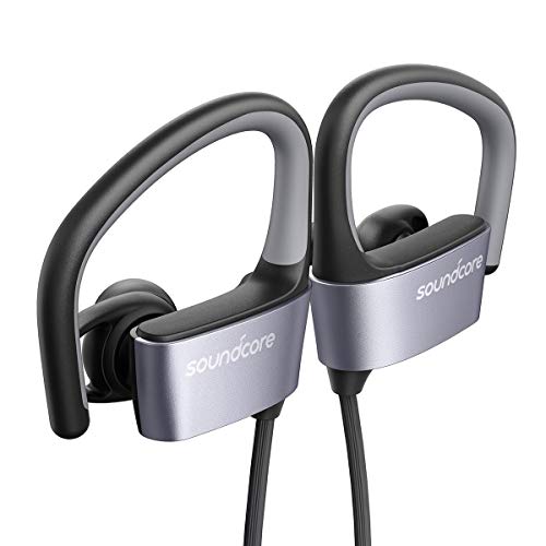 Soundcore Arc Bluetooth Kopfhörer, Bluetooth 4.1 Kabellose Sport Kopfhörer mit IPX5 Wasserdichte/ 10 Stunden Akkulaufzeit/ anpassbaren EarHooks, für Trainings, Joggen, Fitnessstudio und mehr