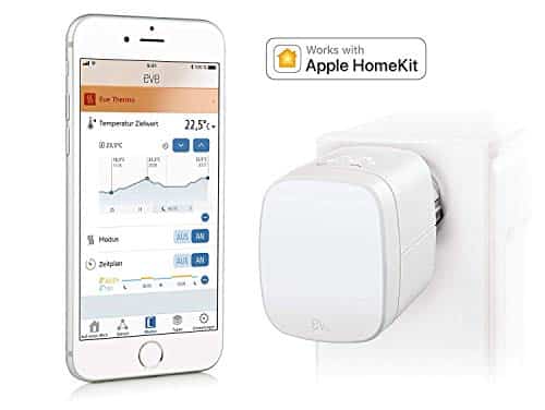 Eve Thermo (Vorgängermodell) - Smartes Heizkörperthermostat mit LED-Display, automatische Temperatursteuerung, integriertes Touch-Bedienfeld, Bluetooth (Apple HomeKit)