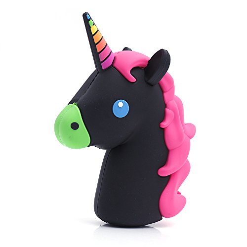 „Parent-of-Emoji“-Powerbanks schwarz pink Unicorn - Emoji