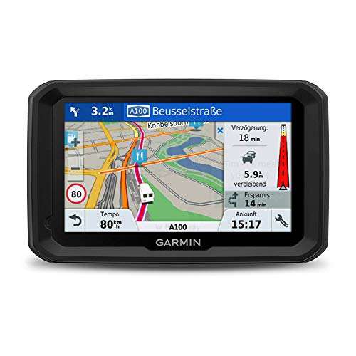 Garmin dezl 580 LMT-D EU LKW-Navigationsgerät, lebenslange Kartenupdates, LKW-spezifisches Routing, Live-Verhkehrsdaten via DAB+, Dispatch and Track, Smart Notification, 5 Zoll (12,7 cm), 010-01858-13, schwarz