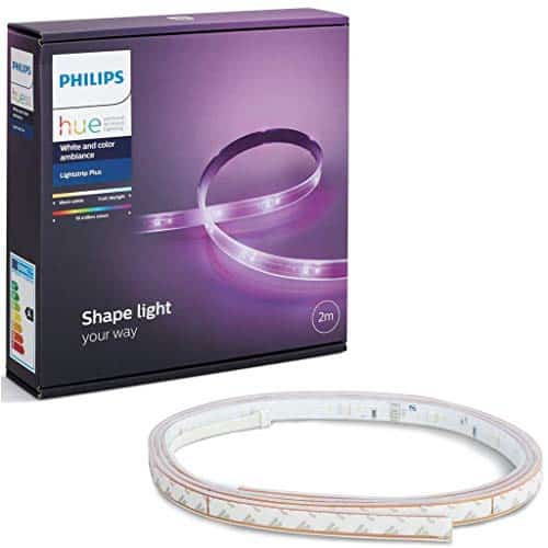 Philips Hue LightStrip+ Basis Set (ohne Bridge), 2m, flexibel erweiterbar, dimmbar, bis zu 16 Millionen Farben, steuerbar via App, kompatibel mit Amazon Alexa (Echo, Echo Dot)