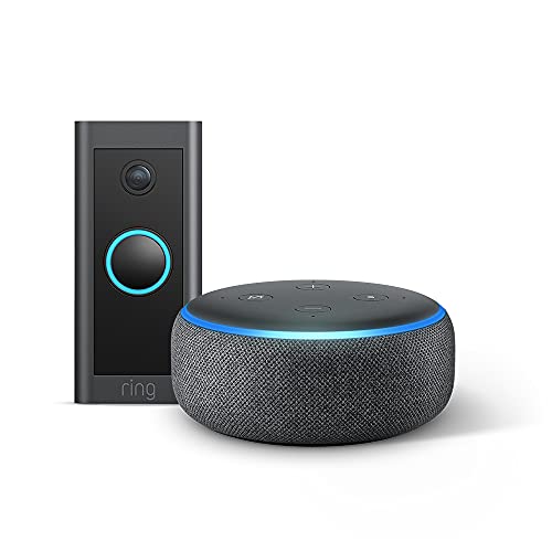 Ring Video Doorbell Wired von Amazon + Echo Dot (3. Gen.) – HD-Video, fortschrittliche Bewegungserfassung, festverdrahtete Installation | Mit 30-tägigem Testzeitraum für das Ring Protect-Abonnement