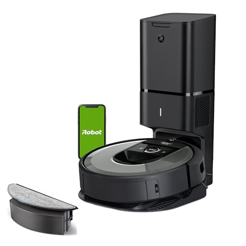 iRobot Roomba Combo i8+ (i8576) Saug-/ Wischroboter mit 2. Auffangbehälter mit Wischpad, Autom. Absaugstation, Smarte Kartierung, Sprachassistenten kompatibel, WLAN, Einstellung per App, Light Silver
