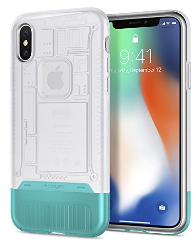 Spigen 057CS23198 iPhone X Hülle, [Classic C1] Doppelschicht Schutz für iPhone X Case, Handyhülle, Snow