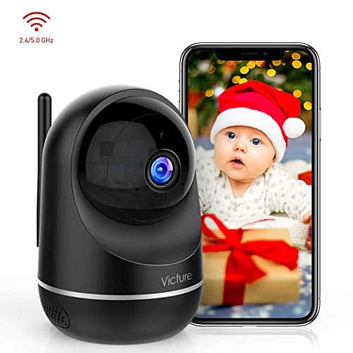 Victure Dualband 2,4Ghz und 5Ghz Baby Kamera 1080P Überwachungskamera WLAN, FHD Babyphone mit Bewegungsmelder, Pan Tilt, 2-Wege-Audio, IR Nachtsicht