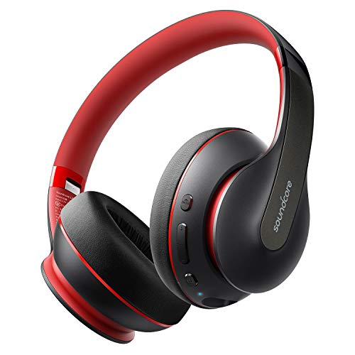 Soundcore Life Q10 Kabellose Bluetooth Kopfhörer, einklappbares Design, Hi-Res, 60 Std. Akku, USB-C, Intensiver Bas(Rot und Schwarz)