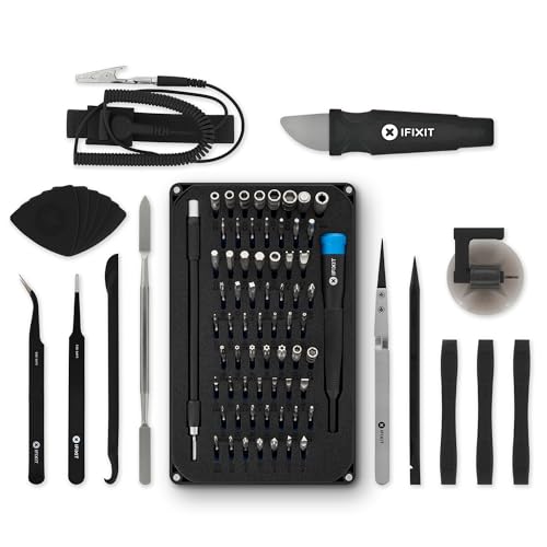 iFixit Pro Tech Werkzeugsatz (Schwarze Ausgabe) – Elektronik-Bit-Set und Öffnungswerkzeuge für Handy, Laptops, PC, Spielekonsolen, Reparaturen im Haushalt