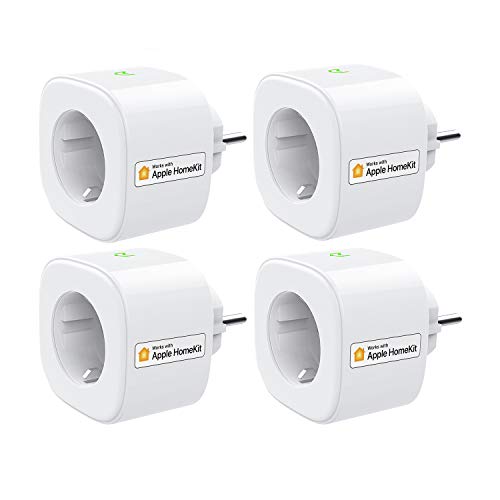 Smart Steckdose funktioniert mit Apple HomeKit, meross WLAN Plug, Inteilligent Stecker, kompatibel mit Siri, Alexa, Google Assistant und Samsung SmartThings, kein Hub erforderlich, 16 A, 2,4 GHz, 4pcs