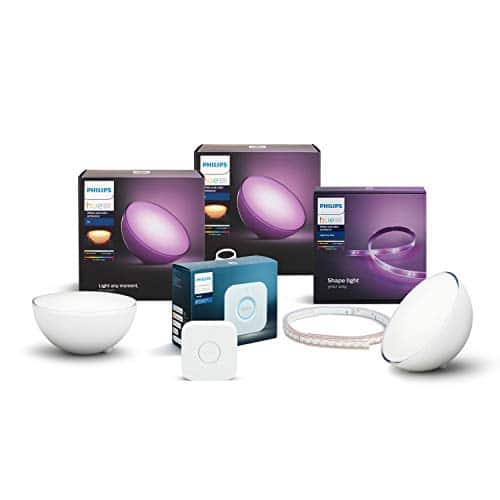 Philips Hue Gaming Starter-Set (1x Philips Hue Bridge, 1x Philips Hue LightStrip+ 2m und 2x Philips Hue Go)