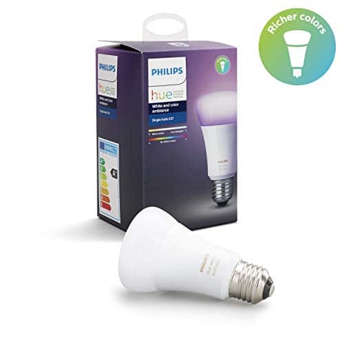 Philips Hue White & Color Ambiance E27 LED Lampe Erweiterung, 3. Generation, dimmbar, bis zu 16 Millionen Farben, steuerbar via App, kompatibel mit Amazon Alexa (Echo, Echo Dot) - 9.5W