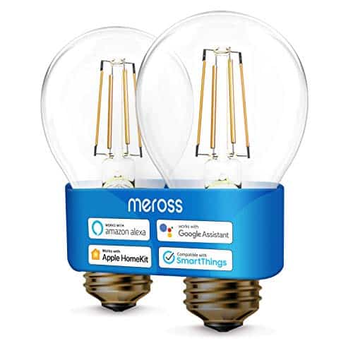 WLAN Edison Vintage Glühbirne funktioniert mit Apple HomeKit, Meross Smart Retro Glühbirne Filament E27 warmweißes Licht kompatibel mit Siri, Alexa, Google Home und SmartThings, 2 Stücke