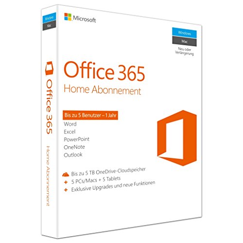 Microsoft Office 365 Home multilingual | 5 Nutzer | Mehrere PCs / Macs, Tablets und mobile Geräte | 1 Jahresabonnement | Box