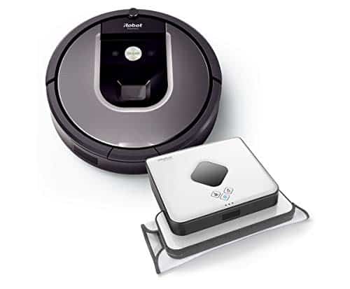 iRobot Roomba Volks-Saugroboter 960 plus Braava 390t Wischroboter im Set: Roomba saugt und Braava wischt, hohe Reinigungsleistung auf allen Böden, ideal für Tierhaare und große Räume, App-Steuerung