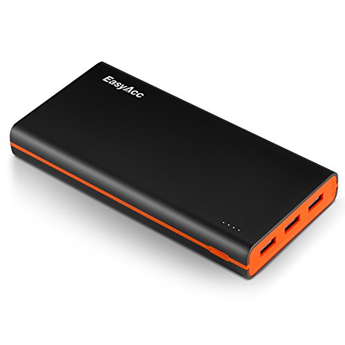 EasyAcc Smart Batterie 15000mAh Power Bank 4.8A Smart Output Externe Akku mit 3-Ports Reiseadapter für Smartphone Tablet Nintendo Switch usw.