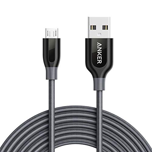 Anker PowerLine+ 3 m Micro USB Kabel, Das hochwertige, schnellere & beständigere Ladekabel kompatibel mit Galaxy, Nexus, LG, Motorola, Android Smartphones und weitere (Grau)