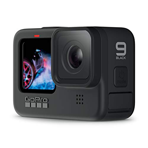 GoPro HERO9 - Wasserdichte Sportkamera mit vorderem LCD-Bildschirm und hinterem Touchscreen, 5K Ultra HD Video, 20MP Fotos, 1080p Live Streaming, Webcam, Stabilisierung, Schwarz