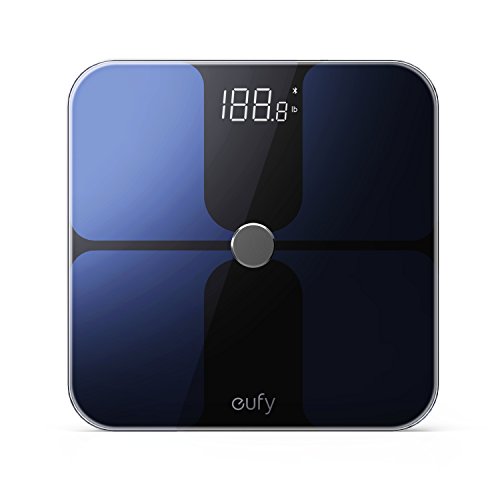 eufy BodySense Smart Scale, Bluetooth 4.0, smarte Digitalwaage, Körperfettwaage, großes LED Display, Personenwaage, Gewicht, Körperfettanteil, BMI, Körperanalyse, hochwertiges Hartglas