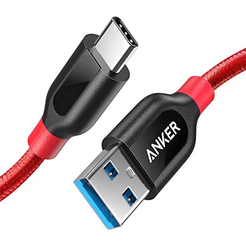 Anker PowerLine+ 90cm USB C Kabel auf USB 3.0 A, sehr Beständig für USB Typ-C Geräte Inklusive Galaxy S8, S8+,S9,S10, MacBook, Sony XZ, LG V20 G5 G6, HTC 10, Xiaomi 5 usw. (Rot)