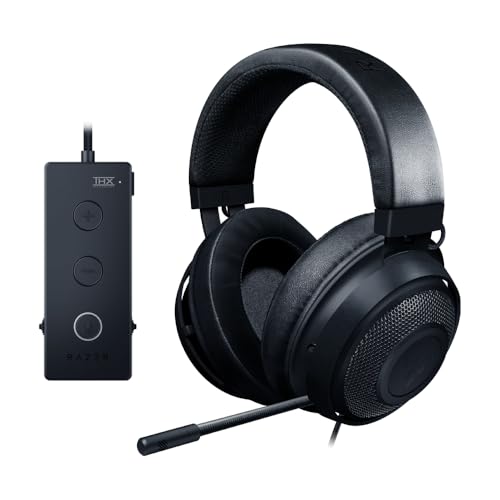 Razer Kraken Tournament Edition - Esports Gaming Headset (Kabelgebundenes Gaming Headphones mit USB-Audio-Controller, THX Spatial Audio, 50-mm-Treiber, Plattformübergreifende Kompatibilität) Schwarz