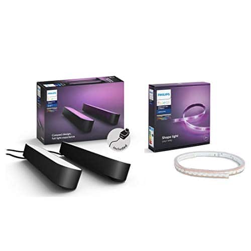 Philips Hue White and Color Ambiance Play Lightbar Doppelpack + LightStrip+ Basis Set (ohne Bridge)