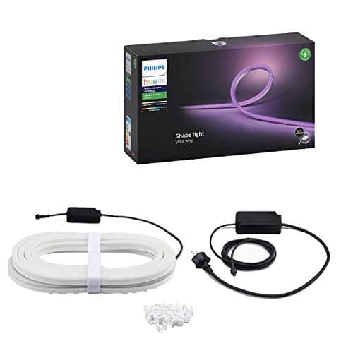 Philips Hue White & Col. Amb. Outdoor Lightstrip 5m, 1650 lm, dimmbar, 16 Mio. Farben, steuerbar via App, kompatibel mit Amazon Alexa (Echo, Echo Dot), Weiß