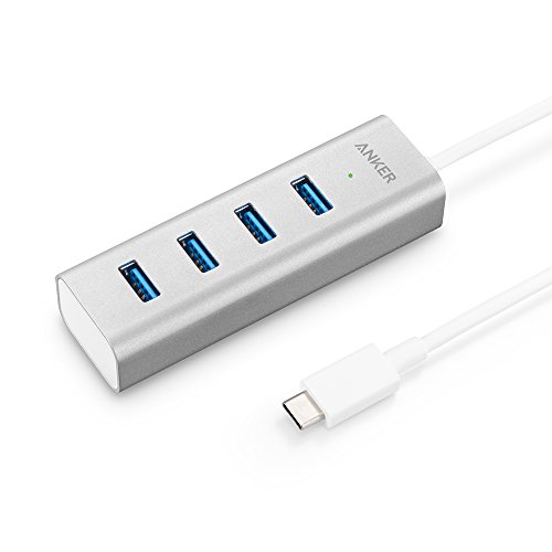 Anker 4-Port USB C auf USB 3.0 Hub Adapter, für USB C Geräte wie MacBook, ChromeBook Pixel und viele mehr (Silber)