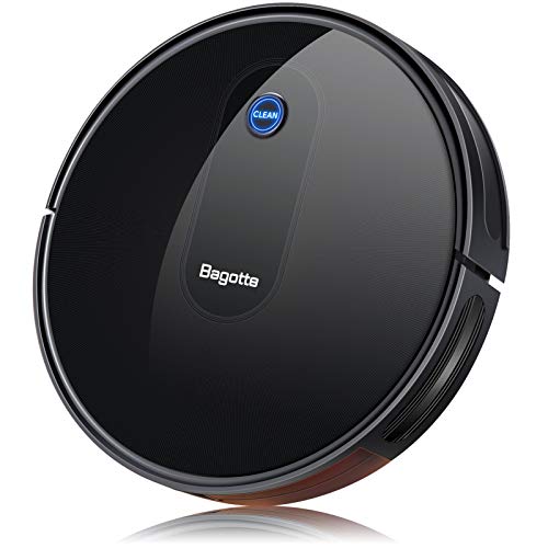 Saugroboter, Bagotte 3-in-1 Staubsauger Roboter, 6.9cm Superschlank, 6 Reinigungsmodi, 100Min Laufzeit, Selbstaufladung, ideal für Haustierbesitzer, Hartholz,Teppiche, Fliesen
