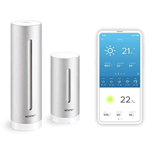 Netatmo Smarte Wetterstation - WLAN, Funk, Innen- und Außensensor, Wettervorhersage, Amazon Alexa & Apple HomeKit, Hygrometer, Luftqualität, NWS01-EC