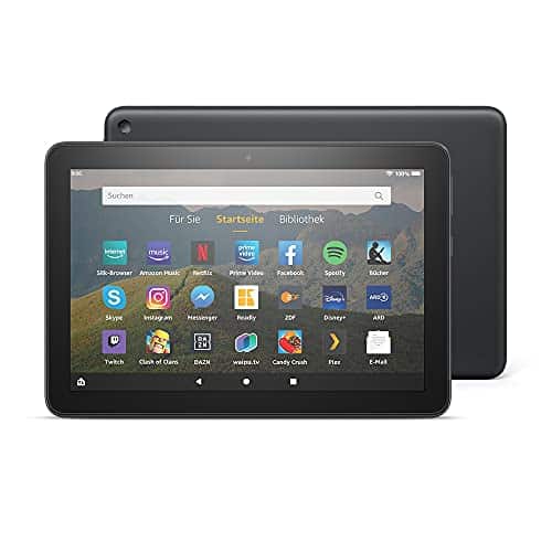 Fire HD 8-Tablet, 8-Zoll-HD-Display, 32 GB, Schwarz, Mit Werbung, für Unterhaltung unterwegs