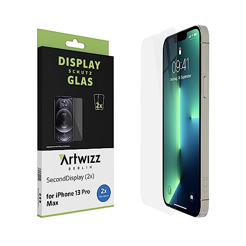 Artwizz SecondDisplay Schutzglas kompatibel für iPhone 14 Plus, iPhone 13 Pro Max (6.7') - 2 Stück - HD Displayschutz aus Sicherheitsglas mit 9H Härte