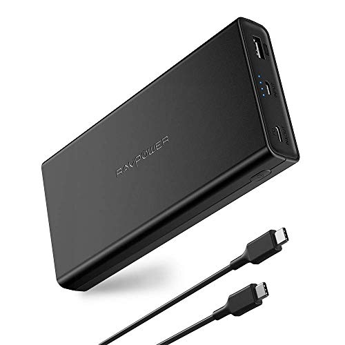 RAVPower 20100mAh Powerbank USB C Power Delivery (45W PD Ausgang) Externer Akku mit Type C Kabel für iPhone 11/11 Pro Max/XS Max/XR / 8 / X, iPad, MacBook Pro, Dell XPS, HP, Nintendo Switch usw.