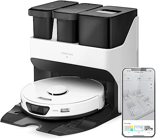 roborock S7 Max Ultra Saugroboter mit Selbstreinigender und Trocknender Integrierter Absaugstation, Reactive Tech-Hindernisumgehung, 5500 Pa, Ultraschall-Wischsystem, APP-Sprachsteuerung (Weiß)