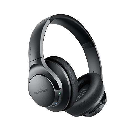 Soundcore Life Q20 Bluetooth Kopfhörer, Aktive Geräuschunterdrückung, 40 St. Wiedergabezeit, Hi-Res Audio, Intensiver Bass, kabellose Kopfhörer für Homeoffice, Online-Unterricht, Konferenzen (Schwarz)