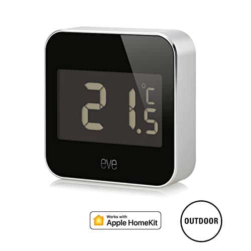 Eve Degree - Vernetzte Wetterstation zum Überwachen von Temperatur, Luftfeuchtigkeit und Luftdruck; Display, IPX3-Wasserbeständigkeit, keine Bridge erforderlich (Apple HomeKit)
