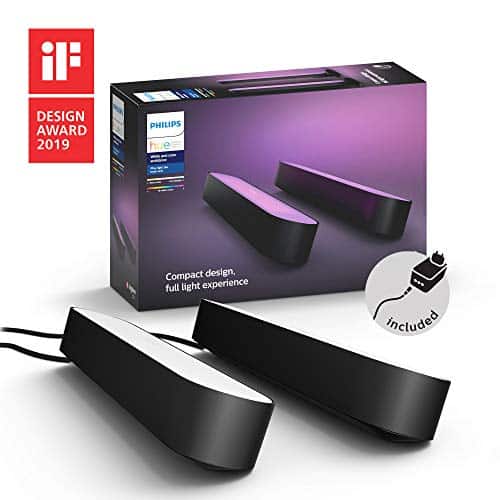 Philips Hue White and Color Ambiance Play Lightbar Doppelpack, dimmbar, bis zu 16 Millionen Farben, steuerbar via App, kompatibel mit Amazon Alexa, schwarz