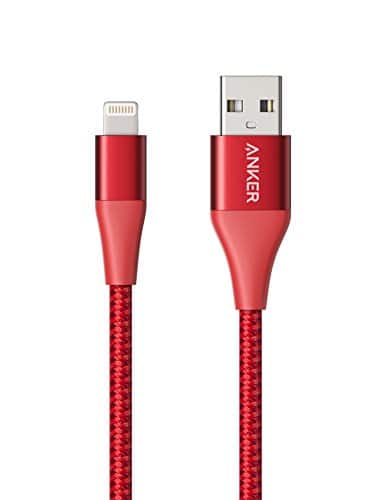 Anker Powerline+ II iPhone Kabel 0,9m iPhone Ladekabel Lightning Kabel Nylon, MFi Zertifiziert mit dem iPhone XS/XR / X / 8/8 Plus / 7/7 Plus / 6s / 6 / iPad und mehr (Rot)