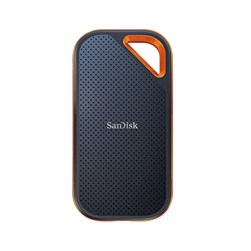SanDisk Extreme PRO Portable SSD 2 TB Mobiler Speicher (externe NVMe SSD 2,5 Zoll, 2.000 MB/s Lesen und Schreiben, stoßfest, AES-Verschlüsselung, wasser- und staubfest) Schwarz