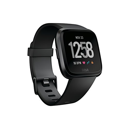 Fitbit Versa Health & Fitness Smartwatch with Heart Rate, Music & Swim Tracking, Black