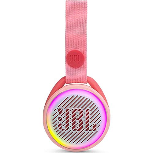 JBL JR Pop Mini-Boombox für Kids - Pink – Poppiger, wasserdichter Bluetooth-Lautsprecher mit eingebauten Lichtmotiven – Bis zu 5 Stunden Musik hören mit nur einer Akku-Ladung