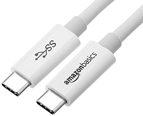 AmazonBasics - Verbindungskabel, USB Typ C auf USB Typ C, USB 3.1, 1. Generation, 0,9 m, Weiß