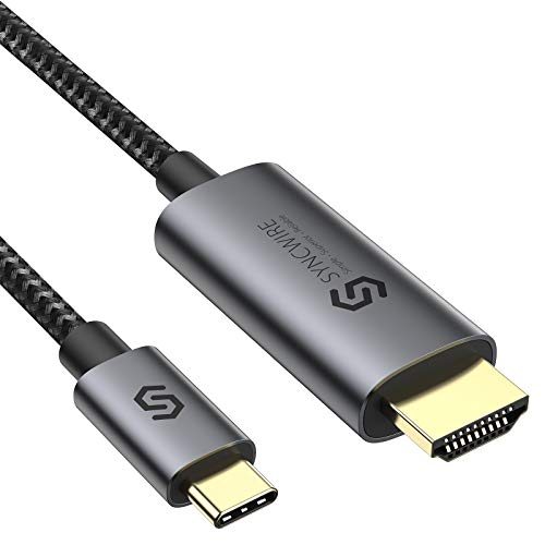 Syncwire USB C auf HDMI Kabel [4K, 60 Hz, Vergoldetes] – aus Nylon geflochtenes Typ-C 3.1 Thunderbolt 3 HDMI-Kabel, für MacBook Pro/Air, iPad Pro 2020, Galaxy S20/S10, Dell XPS 13/15 und mehr, 1.8m