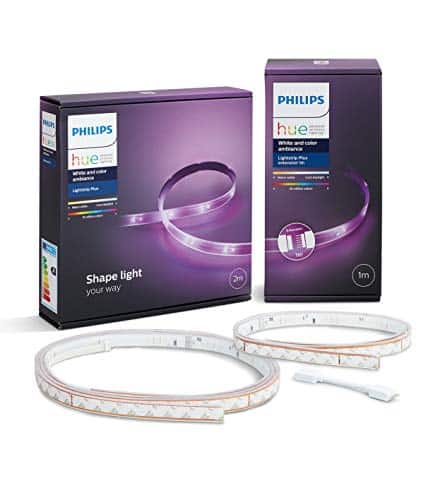 Philips Hue LightStrip Plus Set 3m, ultrahell, dimmbar, natürliches weißes Licht und bis zu 16 Millionen Farben, steuerbar via App, kompatibel mit Amazon Alexa (Echo, Echo Dot)