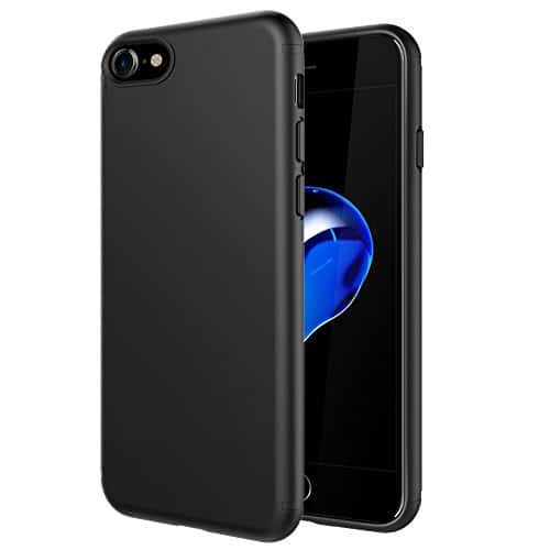 EasyAcc Hülle Case für iPhone 7 / iPhone 8, Schwarz TPU Telefonhülle Matte Oberfläche Handyhülle Schutzhülle Schmaler Telefonschutz Kompatibel mit das iPhone 7/8 4.7''